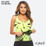 Wholesale women s Seamless Tie Dye Tank Top o Semi fitted performance racerback