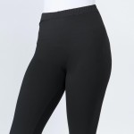 New Mix Brand Solid Black Peach Skin Capri Leggings.

- 1" Elastic Waistband
- Inseam approximately 18" L
- 92% Polyester / 8% Spandex