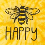 Wholesale bee Happy Yellow Tie Dye Printed Graphic Tee Printed ColorTone Brand T