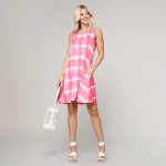 Wholesale women s Plus Knit Sleeveless Tie Dye Swing Dress Pockets Who runs worl