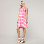Wholesale women s Plus Knit Sleeveless Tie Dye Swing Dress Pockets Who runs worl