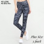 Wholesale women s Plus Zebra Print Leggings Hidden Pocket Pack Breakdown pcs pac