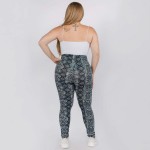 Wholesale women s Classic Snakeskin Print Leggings o Elasticized rise waistband