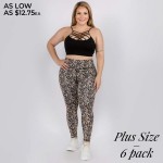 Wholesale women s Plus Active Leopard Print Workout Leggings o Flat rise waistba
