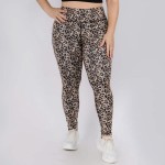 Wholesale women s Plus Active Leopard Print Workout Leggings o Flat rise waistba