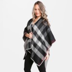 Wholesale women s Plaid Ruana One fits most L Acrylic