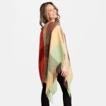 Wholesale women s Oversized Fleece Plaid Ruana Fringe Tassels Trim One fits most