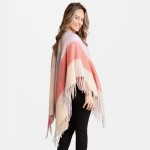 Wholesale women s Oversized Fleece Plaid Ruana Fringe Tassels Trim One fits most
