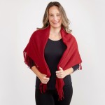Wholesale solid Color Square Scarf Fringe Tassels Acrylic