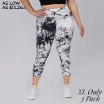 Wholesale women s Active Tie Dye Workout Leggings PACK XL ONLY o Elasticized poc