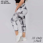 Wholesale women s Active Tie Dye Workout Leggings PACK XL ONLY o Elasticized poc