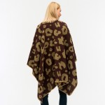 Wholesale women s Reversible Leopard Print Ruana Wrap One fits most Long Polyest