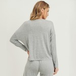 Wholesale women s Drop Shoulder Long Sleeve Relaxed Fit Top PACK TOP ONLY o Long