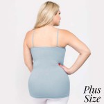 Wholesale women s Solid Plus Seamless Camisole Tank Top o Spaghetti straps o Sea