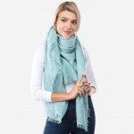 Wholesale oversized Thin Knit Solid Blanket Scarf Acrylic Nylon Polyester Wool