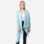 Wholesale oversized Thin Knit Solid Blanket Scarf Acrylic Nylon Polyester Wool