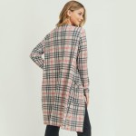 Wholesale women s Lightweight Plaid Maxi Cardigan Pockets Pack o Long sleeves o