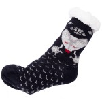 Wholesale assorted Fox Print Sherpa Slipper Socks Pack One fits most Non slip Do