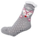 Wholesale assorted Fox Print Sherpa Slipper Socks Pack One fits most Non slip Do