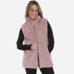 Wholesale women s Sherpa Vest Pockets Front Zipper Closure Front Pockets One fit