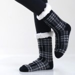 Wholesale assorted Plaid Print Sherpa Socks Pack o Unique pattern designs exteri