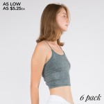 Wholesale women s Seamless Acid Wash Crop Camisole Pack o Skinny elasticized rol