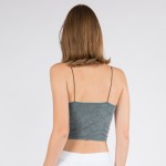 Wholesale women s Seamless Acid Wash Crop Camisole Pack o Skinny elasticized rol