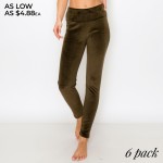 Wholesale women s Thick Fleece Lined Velour Leggings Pack Elastic Waistband Flee