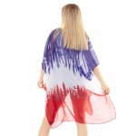 Wholesale women s Lightweight USA Tie Dye Print Kimono One fits most Polyester