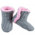 Wholesale women s Assorted Pack Cable Knit Sherpa Slipper Booties pack o Cable k