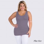 Women's Plus Size Seamless Reversible V-Neck Tank Top

- Wide shoulder straps
- V-neckline
- Back scoop neck
- Fitted silhouette
- Seamless design
- Buttery soft fabrication with stretch
- Longline hem


- One Size Fits Most 16-22
- 92% Nylon, 8% Spandex