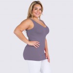 Wholesale lady s Plus V U Neckline Reversible Seamless Tank Shoulder Straps Back