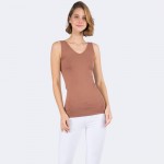 Wholesale women s Seamless Reversible V Neck Tank Top Shoulder Straps V Neckline