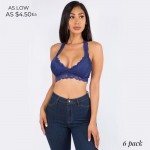 Wholesale women s Padded Lace Bralette pack Padded Floral Lace Racerback Back Br