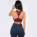 Wholesale women s Padded Lace Bralette pack Padded Floral Lace Racerback Back Br
