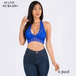 Wholesale women s Padded Lace Racerback Bralette pack Padded Floral Lace Racerba
