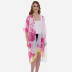 Wholesale women s Lightweight Floral Striped Kimono One fits most L Viscose Cott