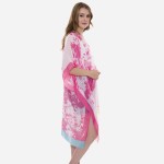 Wholesale women s Lightweight Floral Striped Kimono One fits most L Viscose Cott