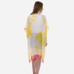 Wholesale women s Lightweight Floral Striped Kimono One fits most L Viscose Cott