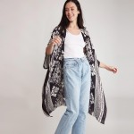 Wholesale women s Lightweight Vintage Floral Paisley Print Kimono One fits most