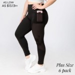 Wholesale women s Plus Active Mesh Stripe Pocket Workout Leggings o Double layer
