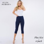 Wholesale women s Mix Brand Plus Capri Jeggings pack Elastic Waistband Pull Styl