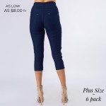 Wholesale women s Mix Brand Plus Capri Jeggings pack Elastic Waistband Pull Styl