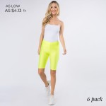 Wholesale women s Mix Brand Silky Nylon Spandex Biker Shorts pack Elastic Waistb