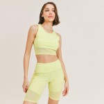 Women's Active Wear Matching Set. (6 Pack) Matching Set Includes Biker Shorts and Matching Crop Top. 

- 4" Elastic Waistband Biker Shorts 
- Mesh Like Details 
- 6 Sets Per Pack 
- Sizes: 1-S / 2-M / 2-L / 1-XL
- 92% Polyester / 8% Spandex 