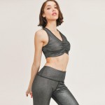 Women's Active Wear Matching Set. (6 Pack) Matching Set Includes Leggings and Matching Sports Bra.                                                                                       

- 4" Elastic Waistband Biker Shorts
- Ruched Details
- Metallic Finish for Sparkly Look 
- Sports Bra Has Racerback Design 
- 6 Sets Per Pack
- Sizes: 1-S / 2-M / 2-L / 1-XL
- 92% Polyester / 8% Spandex