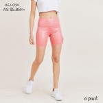 Wholesale women s Athletic Biker Shorts Pack Elastic Waistband Shine Sets Per Pa