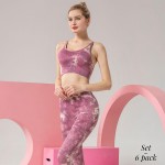 Wholesale women s Active Tie Dye Workout Sports Bra Legging Set pack Waistband D