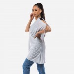 Wholesale cold Shoulder V Neck Knit Top Ties at Bottom Sleeves One Fits Most L V