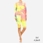 Wholesale tie Dye Activewear Matching Set Slimming Textured Anti Cellulite Pack